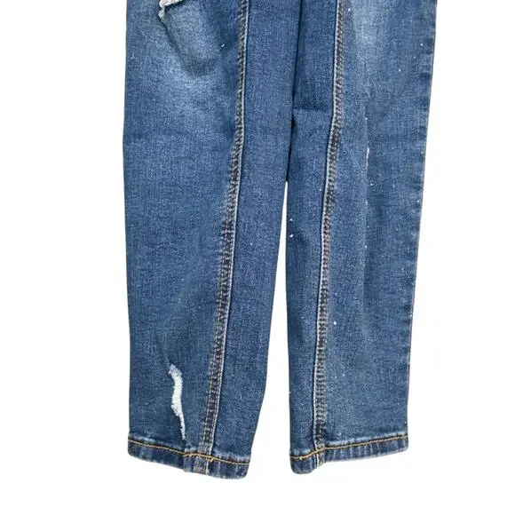 Encore Womens 9 Denim Distressed Overalls - Picture 7 of 12